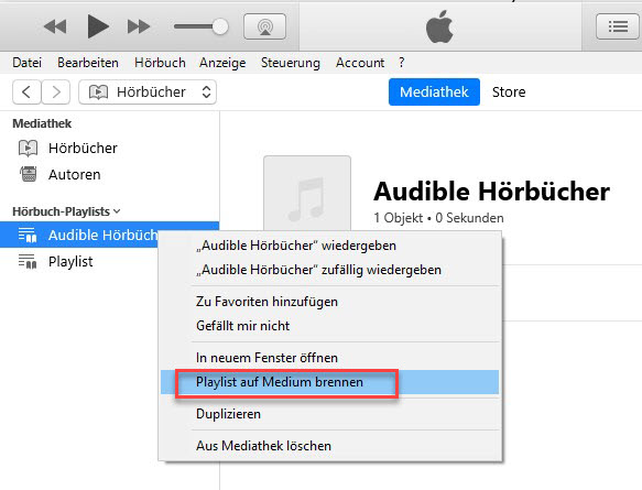 iTunes Playlist auf Medium brennen