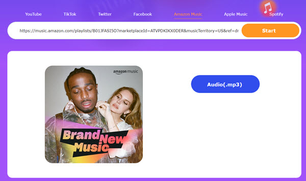 KeepVid Amazon Music Downloader Oberfläche