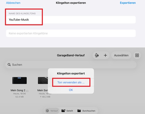 YouTube-Klingelton benennen