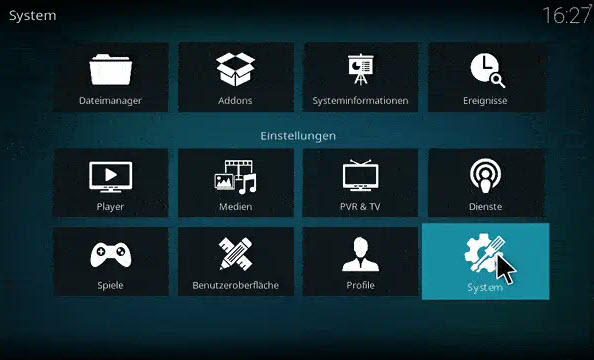 Kodi Einstellungen System