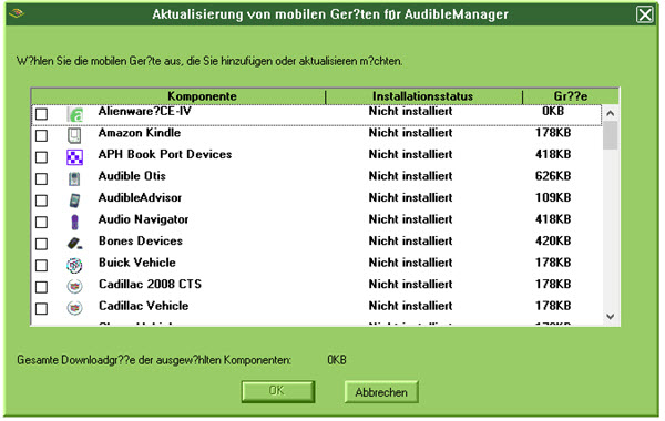 Audible Manager Komponentendatei installieren