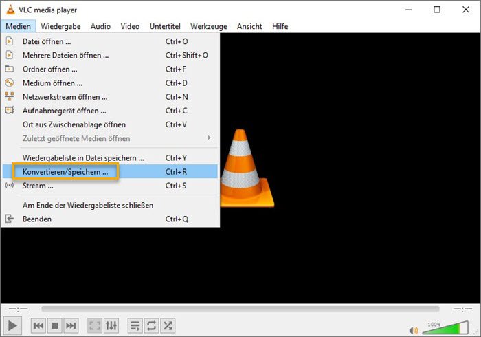 VLC Medien wählen