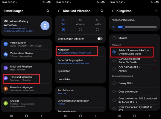 YouTube-Musik als Klingelton auf Android