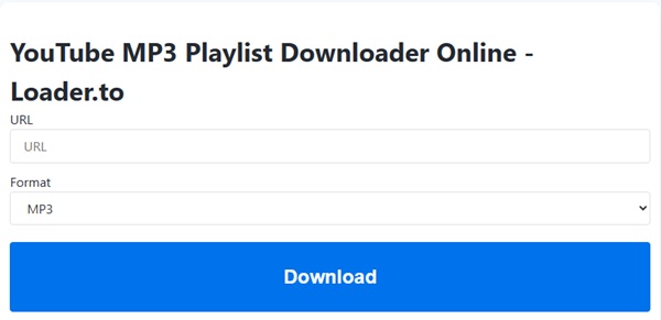 Loader.to Oberfläche