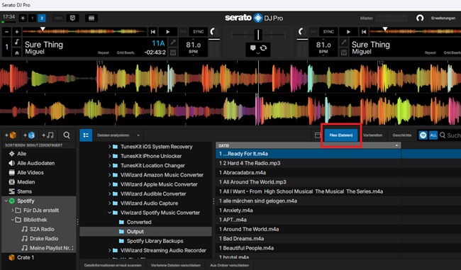 Spotify-Dateien in Serato importieren
