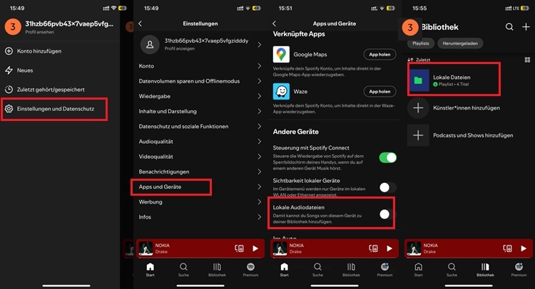 Spotify eigene Musik hochladen iPhone