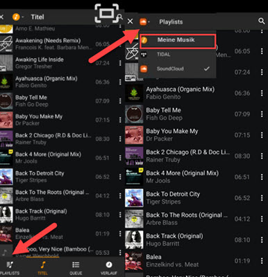 Spotify Musik vom Android auf Djay Pro importieren