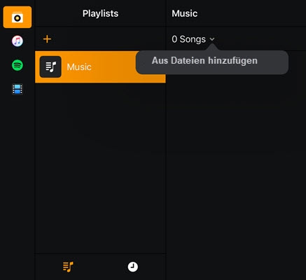 Spotify Musik vom iPhone auf Djay Pro importieren