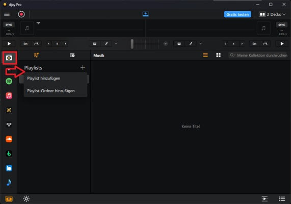 TIDAL-Musik in djay importieren
