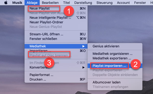 Spotify auf CD mit Musik App