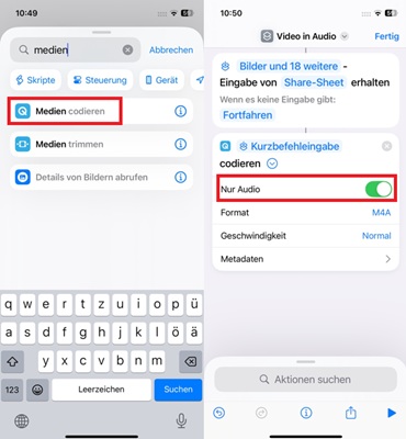 Medien codieren hinzufügen