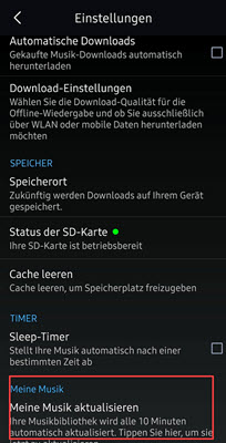 Meine Musik aktualisieren Handy