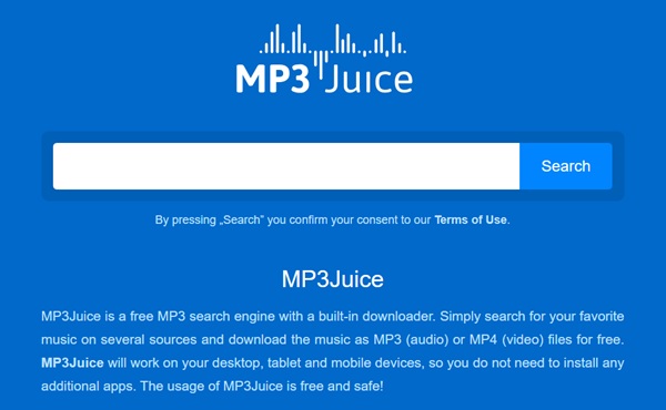 MP3 Juice Oberfläche