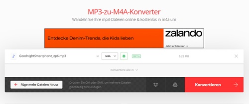 MP3 to M4A umwandeln online