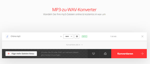 MP3 zu WAV konvertieren