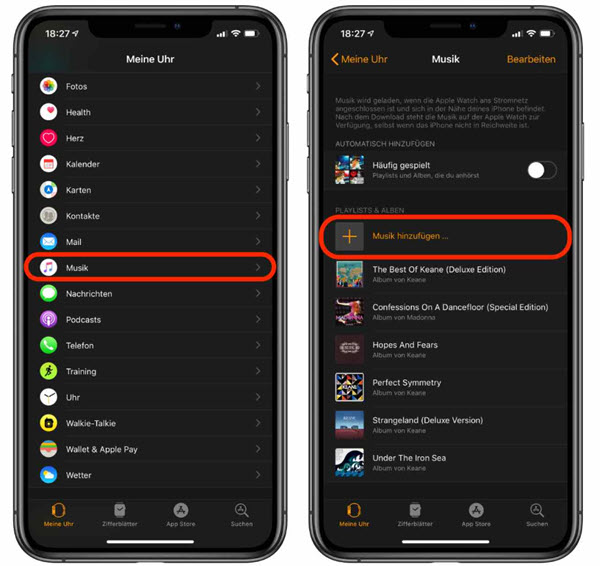 Spotify Musik auf Apple Watch hinzufügen