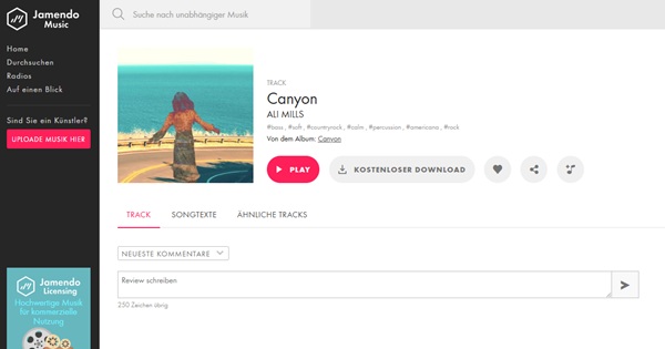 Musik kostenlos herunterladen mit Jamendo