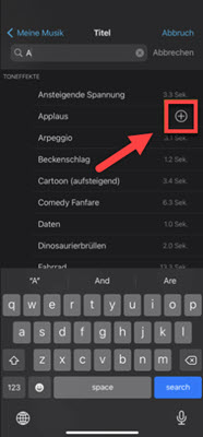Spotify Musik in iMovie bestätigen auf dem iPhone