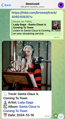 Deezer-Musik im Telegram Bot senden