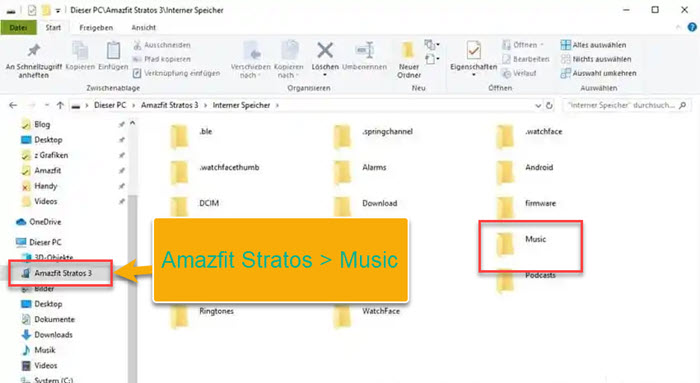Spotify Musik vom Windows auf Amazfit importieren