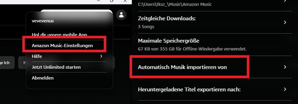 Lokale Spotify Playlist zu Amazon übertragen auf PC