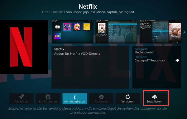 Netflix installieren auf Kodi