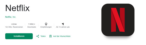 Netflix-App installieren