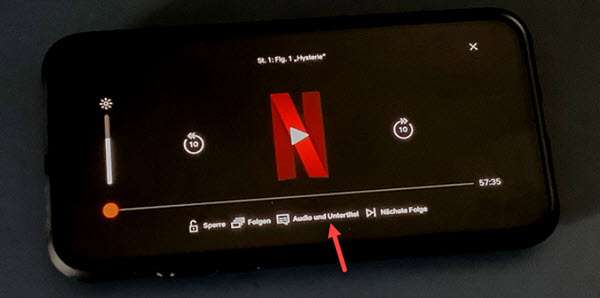 Untertitel bei Netflix ausschalten auf dem iPhone