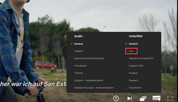Netflix Untertitel ausschalten auf dem Web