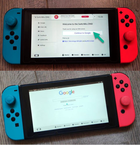 Nintendo Switch Google Browser