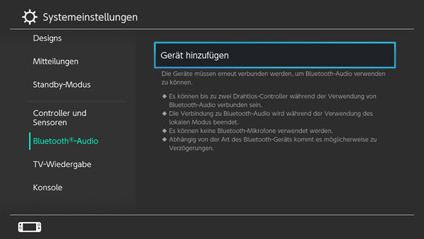 Nintendo Switch Bluetooth-Audio