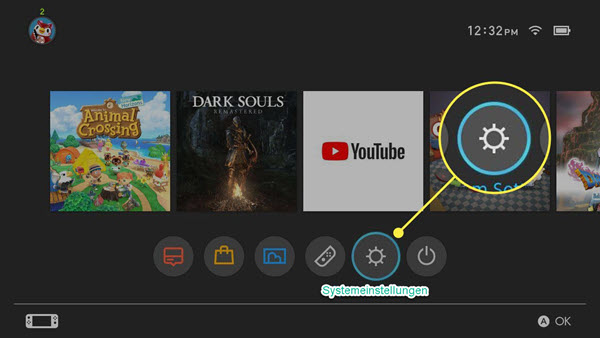 Nintendo Switch Systemeinstellungen