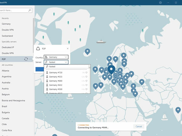 NordVPN Land ändern