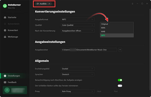 Noteburner Audible Converter