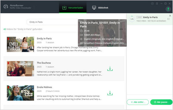 Noteburner Netflix Video Downloader