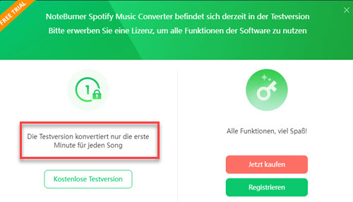 Noteburner Spotify Music Converter Testversion