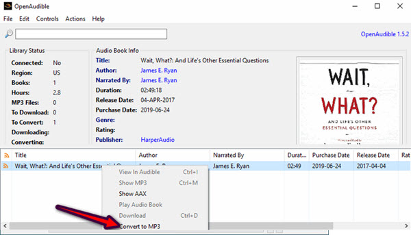 OpenAudible AAX in MP3 umwandeln