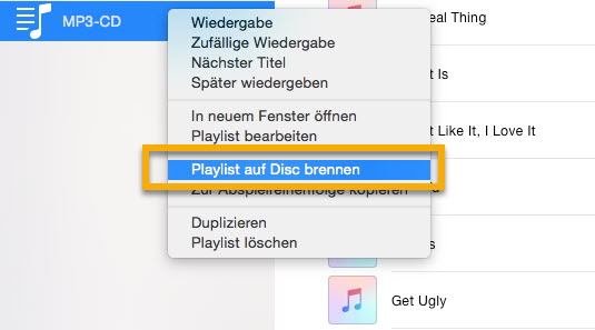 Spotify Playlist auf Disc brennen iTunes