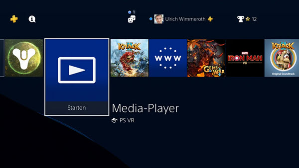 PS4 Media-Player starten