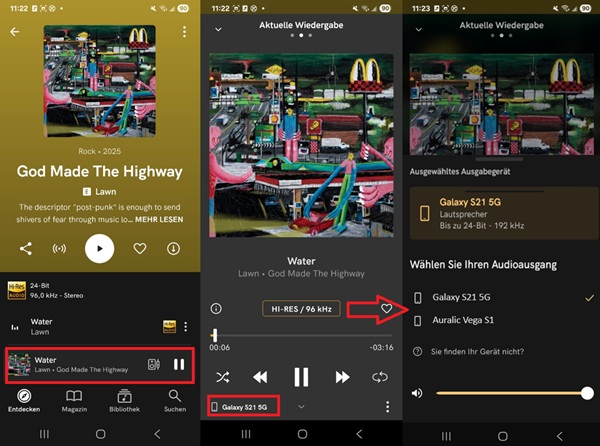 Qobuz Connect einrichten auf dem Smartphone