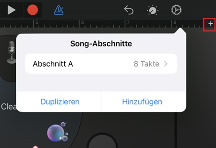 YouTube-Musik-Abschnitt in GarageBand
