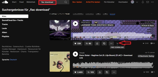 FLAC-Datei von SoundCloud herunterladen
