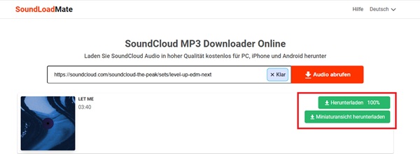 SoundCloud-Musik online mit SoundLoadMe konvertieren