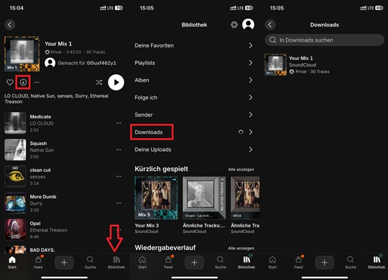 SoundCloud offline hören