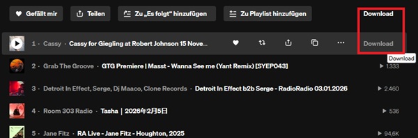 SoundCloud-Musik herunterladen mit Erweiterung von NotTobi