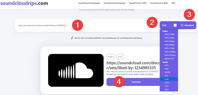 SoundCloud in FLAC online kostenlos herunterladen