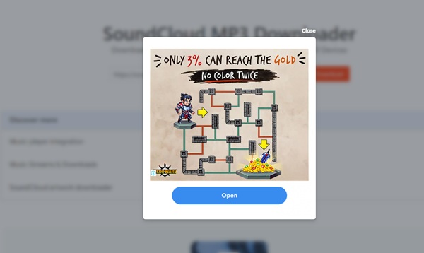 SoundCloudMate Pop-up-Fenster