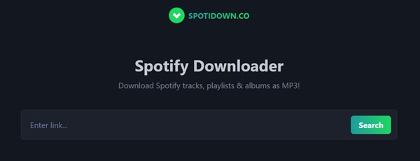 SpotiDown.co Oberfläche