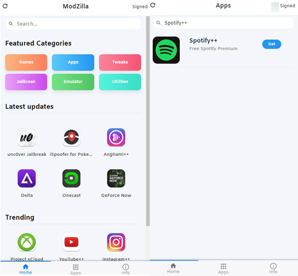 Spotify++ von Modzilla installieren auf dem iOS