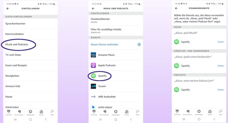 Spotify als Standard-Musikdienst bei Alexa einrichten